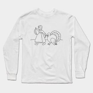 Thanksgiving Pilgrim and Turkey Long Sleeve T-Shirt